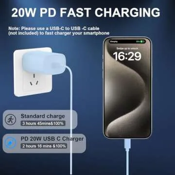 USB C 20W Charger for iPhone 15 Pro Max, iPad Pro Fast Charge