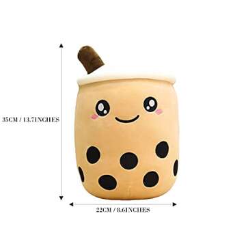Genchi Boba Plushies Stuffed Bubble Tea Plush Pillows Cute Anime Cartoon Animal Milk Tea Toy Gifts f...