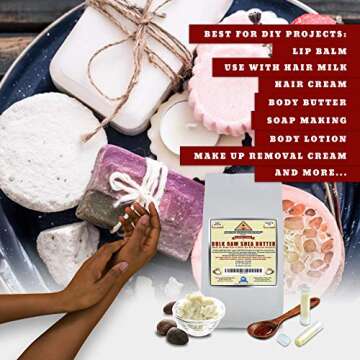 Organic Unrefined Raw Shea Butter Blocks for Skincare