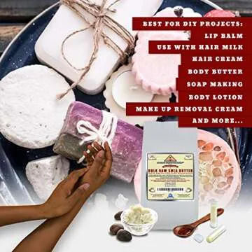 Organic Unrefined Raw Shea Butter Blocks for Skincare