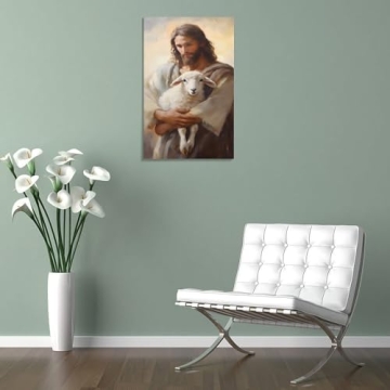 GERRIT Jesus Rescues Lost Lamb Canvas Wall Art Decor