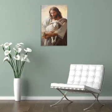 GERRIT Jesus Rescues Lost Lamb Canvas Wall Art Decor