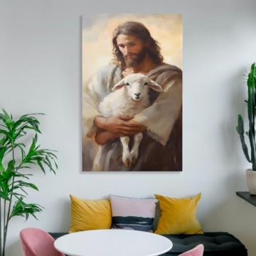 GERRIT Jesus Rescues Lost Lamb Canvas Wall Art Decor