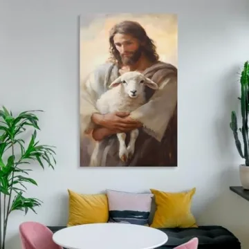 GERRIT Jesus Rescues Lost Lamb Canvas Wall Art Decor