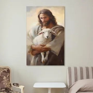 GERRIT Jesus Rescues Lost Lamb Canvas Wall Art Decor