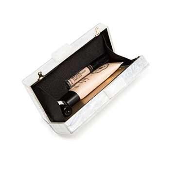 Bride Clutch Purse Acrylic MRS Evening Bag Handbag for Women Wedding Day Bridemaid Party Dinner Prom White 6.93"*1.77"*3.86"