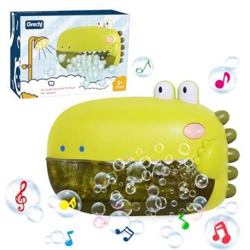 Grechi Dinosaur Bath Toys,Baby Bath Toys for The Baby Bathtub,Toddler Bath Toys Automatic Bubble Machine,Plays 12 Children’s Songs,Bath Toy Makes Great for Toddlers Age 2 3 Year Old Girl Boy
