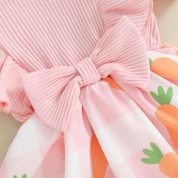 Toddler Baby Girl Easter Ruffled Romper with Headband