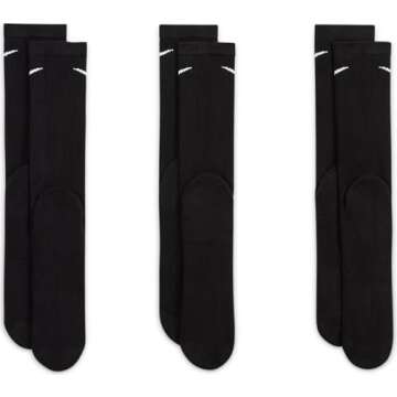 Nike Everyday Plus Cushion Crew Socks 3-Pair Pack Black/White XL (US Men's Shoe 12-15)