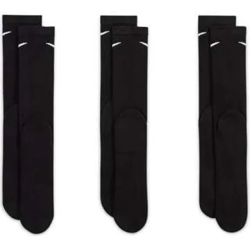 Nike Everyday Plus Cushion Crew Socks 3-Pair Pack Black/White XL (US Men's Shoe 12-15)