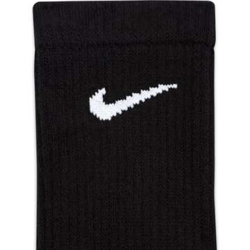 Nike Everyday Plus Cushion Crew Socks 3-Pair Pack Black/White XL (US Men's Shoe 12-15)