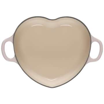 Le Creuset Signature Enameled Cast Iron Figural Heart Cocotte, 2 Quart, Shell Pink with Stainless Steel Knob