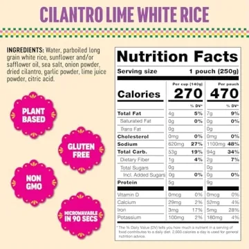 SOMOS Cilantro Lime White Rice Quick Meal for Burrito Bowls