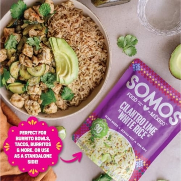 SOMOS Cilantro Lime White Rice Quick Meal for Burrito Bowls
