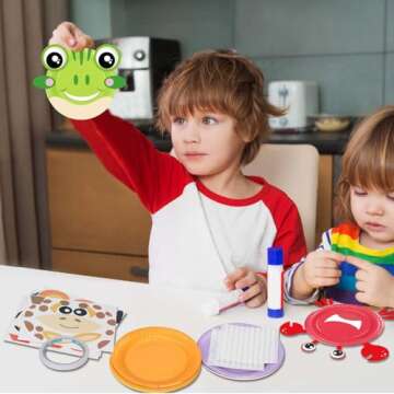 KATOOM Paper Plate Art Kit for Kids,12 Pack Animal Art Craft Gift for Boys Girls Toddlers,DIY Craft ...