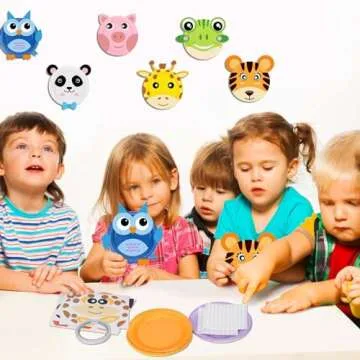 KATOOM Paper Plate Art Kit for Kids,12 Pack Animal Art Craft Gift for Boys Girls Toddlers,DIY Craft Card Early Learning Art Project for Birthday Party Favor Christmas