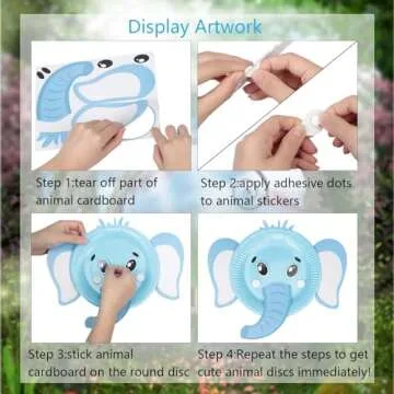 KATOOM Paper Plate Art Kit for Kids,12 Pack Animal Art Craft Gift for Boys Girls Toddlers,DIY Craft Card Early Learning Art Project for Birthday Party Favor Christmas