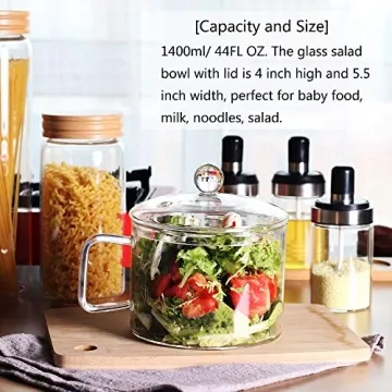 Mini Glass Bowl with Lid and Handle – Perfect for Cooking