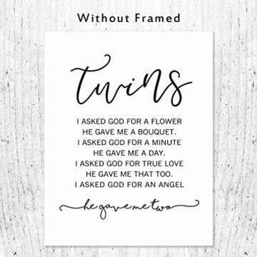 Twins Nursery Wall Art, Twin Baby Girl, Kids Room Decor, Twin Baby Boy, Nursery Bedroom Wall Decor, ...