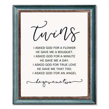 Twins Nursery Wall Art, Twin Baby Girl, Kids Room Decor, Twin Baby Boy, Nursery Bedroom Wall Decor, 8 x 10 Inches Unframed