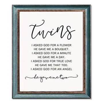 Twins Nursery Wall Art, Twin Baby Girl, Kids Room Decor, Twin Baby Boy, Nursery Bedroom Wall Decor, 8 x 10 Inches Unframed