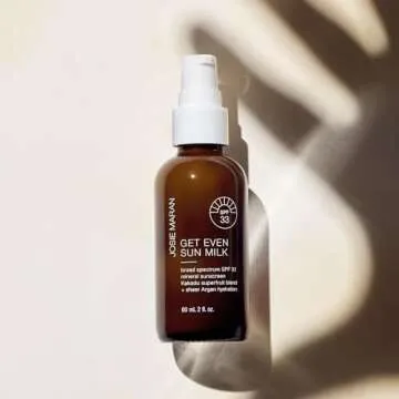 Josie Maran Get Even Sun Milk - Lightweight Mineral Sunscreen and Facial Moisturizer with SPF 33 - Infused with Argan Oil, Zinc Oxide & Kakadu Plum - Instantly Hydrates + Boosts Radiance (2 oz)