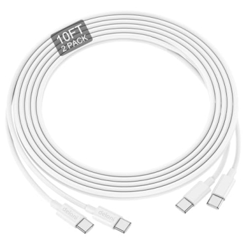 Phone Charger Fast Charging 10 FT, Long USB C to Lighting Cable 10 Foot with 20W USB C Rapid Phone Charger Block, Compatible with iPhone 14 Pro/13Pro Max/12/11Pro/Mini, 2 Pack - White