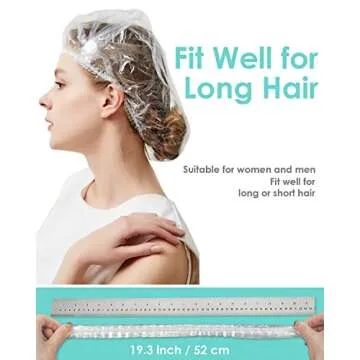 Auban 50 PCS Shower Cap Disposable,Bath Caps Larger Thick Clear Waterproof Plastic Elastic Hair Bath...