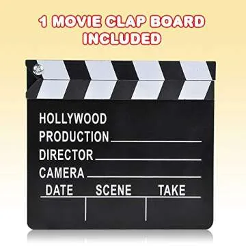 ArtCreativity Movie Clapboard, Hollywood Movie Theme Party Decorations, Academy Awards Party Supplie...