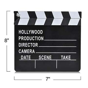 ArtCreativity Movie Clapboard, Hollywood Movie Theme Party Decorations, Academy Awards Party Supplies and Film Décor, Slate Clapperboard Prop for Stage Plays, Fun Photo Booth Prop