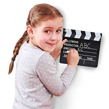 ArtCreativity Movie Clapboard, Hollywood Movie Theme Party Decorations, Academy Awards Party Supplies and Film Décor, Slate Clapperboard Prop for Stage Plays, Fun Photo Booth Prop