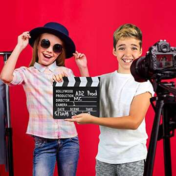 ArtCreativity Movie Clapboard, Hollywood Movie Theme Party Decorations, Academy Awards Party Supplies and Film Décor, Slate Clapperboard Prop for Stage Plays, Fun Photo Booth Prop