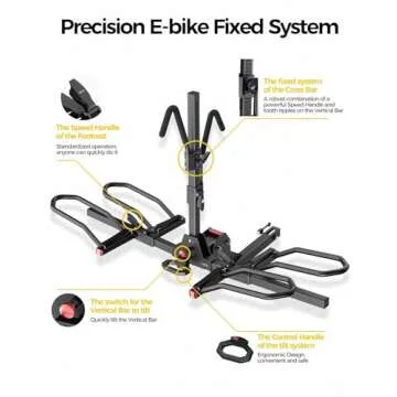 KYX Bike Rack for Car Hitch Mount for 2 Bikes Up to 180LBS Load, E-Bike Platform Rack Quick Tilt Release, Foldable, Anti-Wobble and Double Lock System Bicycle Car Rack for 2'' Receiver, SUV, RV