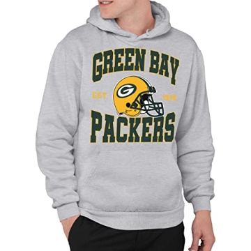 Junk Food Clothing x NFL - Green Bay Packers - Team Helmet - Unisex Adult Pullover Fleece Hoodie for...
