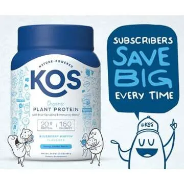 KOS Plant Based Protein Powder with Spirulina & Immune Support