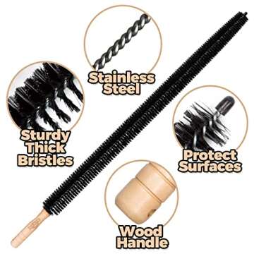 Holikme Dryer Vent Cleaner Kit 2 Pack Dryer Lint Brush Vent Trap Cleaner,Dryer Vent Brush,Long Flexible Refrigerator Coil Brush Radiator Brush 27 Inch