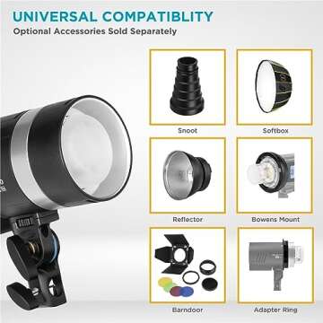 Flashpoint XPLOR 300 Pro TTL R2 Battery-Powered Portable Monolight for Strobe Light Photography, 300Ws, 2.4G HSS 1/8000 2600mAh Li-ion Battery, 0.01-1.5s Recycle Time, 5600+/-200K, LED Modeling Light