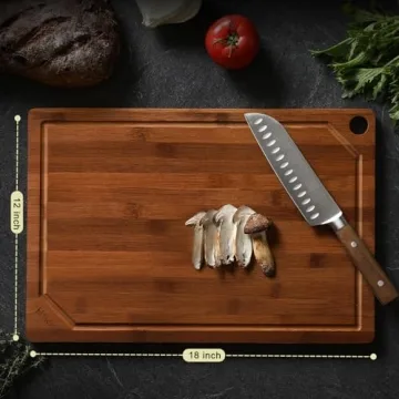 Hiware Bamboo Cutting Board for Kitchen – Heavy Duty Design
