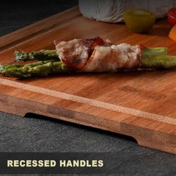 Hiware Bamboo Cutting Board for Kitchen – Heavy Duty Design