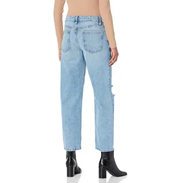 The Drop Women's Luca High Rise Distressed Jeans - Vintage Indigo