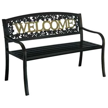 Leigh Country Black and Gold Welcome Bench | Stylish & Durable