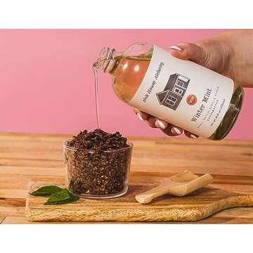 Pink House Alchemy Winter Mint- Simple Syrup - 16 OZ Bottle for Coffee, Cocktail, Mocktail and Non Alcoholic Drinks, All-Natural Non-GMO (WM, 1)