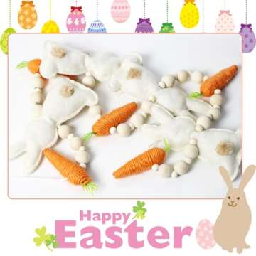 Handmade Bunny Carrot Garland for Easter Decor