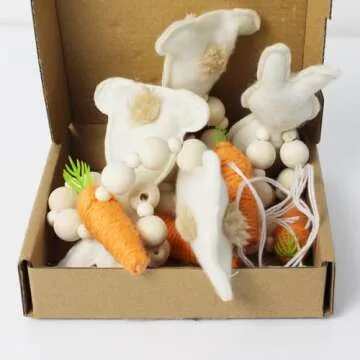 Handmade Bunny Carrot Garland for Easter Decor