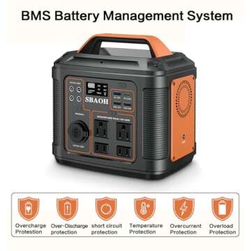 SBAOH Portable Power Station with Quick Charge & LED Flashlight