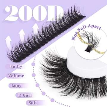 FEEGO Lash Extension Kit 200D Fluffy 10-20MM Individual Eyelashes