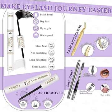 FEEGO Lash Extension Kit 200D Fluffy 10-20MM Individual Eyelashes