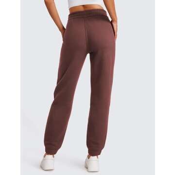 CRZ YOGA Cotton Fleece Lined Sweatpants Women High Waisted Warm Casual Lounge Jogger Pants with Pock...