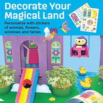 Creativity for Kids Build & Grow Magical Land - Unicorn Craft, 5-in-1 Kids Activities, Unicorn Castle Toy, Kids Gifts for Ages 6-8+