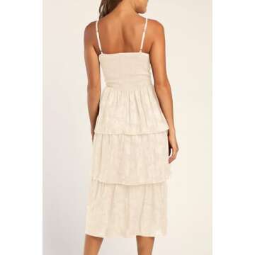Stylish Ferlema Women's Tiered Beach Cocktail Dress